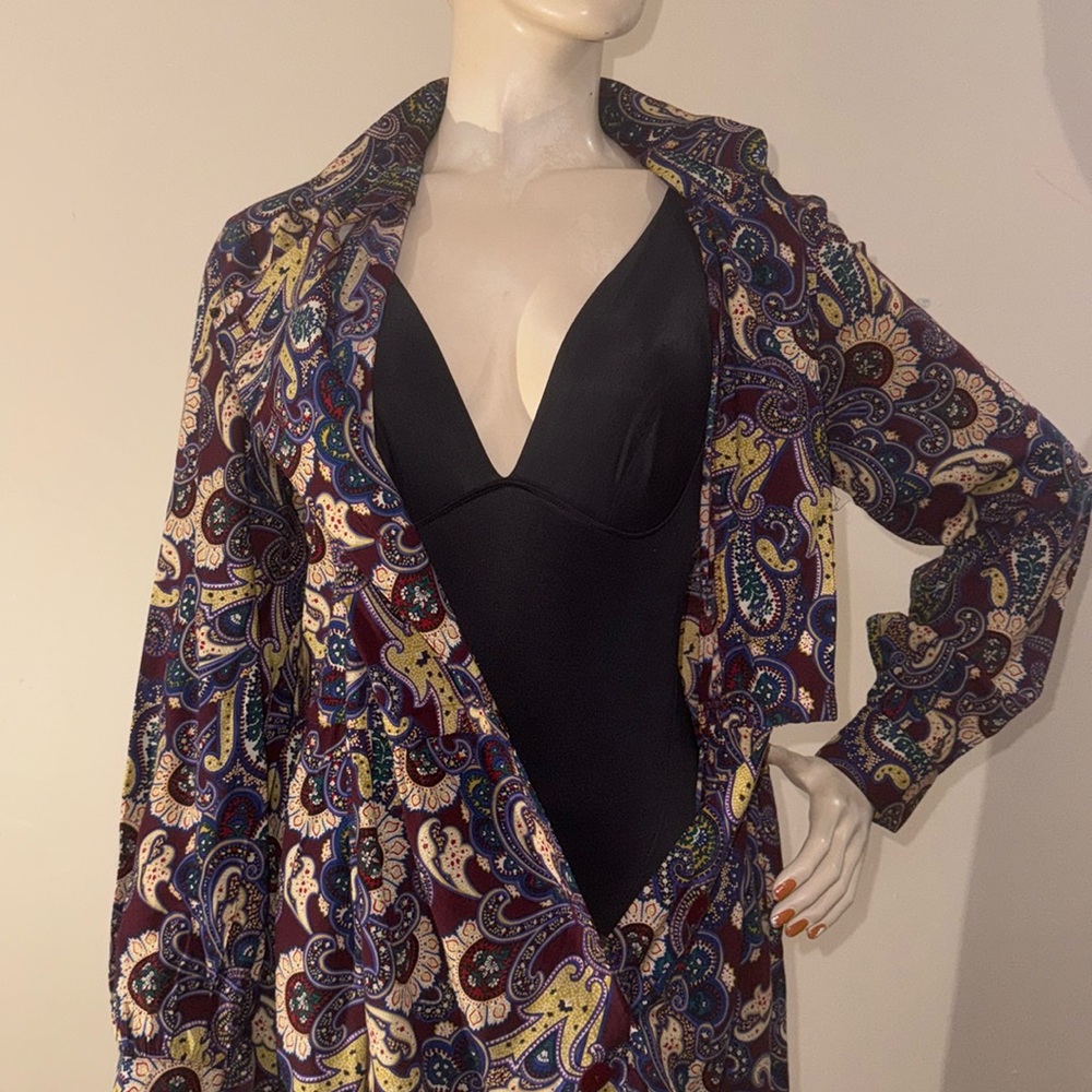 Vintage 80s Schrader Paisley Secretary Dress - Picture 10 of 17